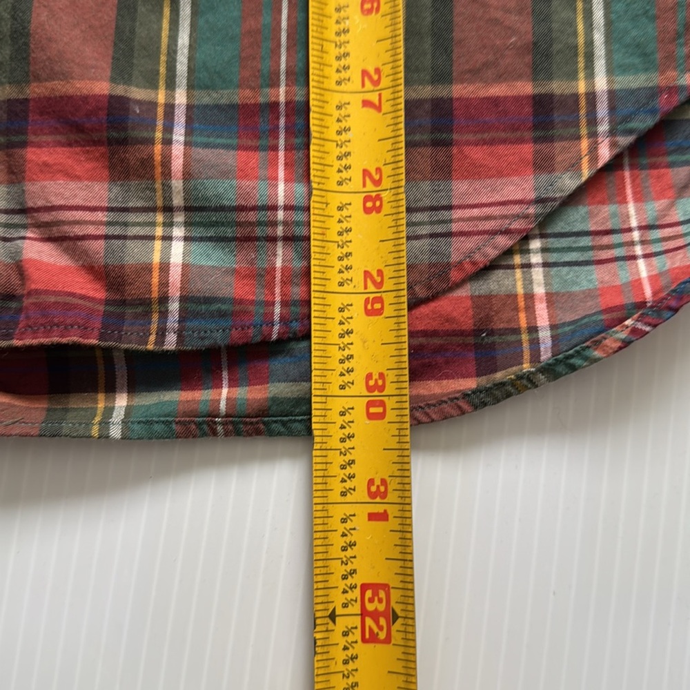 Ralph Lauren Classic Fit red, green, yellow & blue plaid button down. Medium - Picture 9 of 10